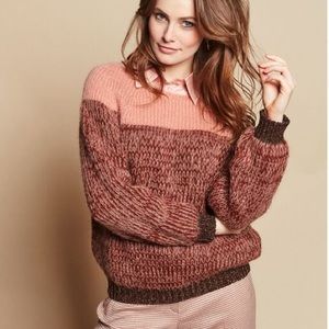 Marie Méro Pull Two-tone sweater in pink/brown